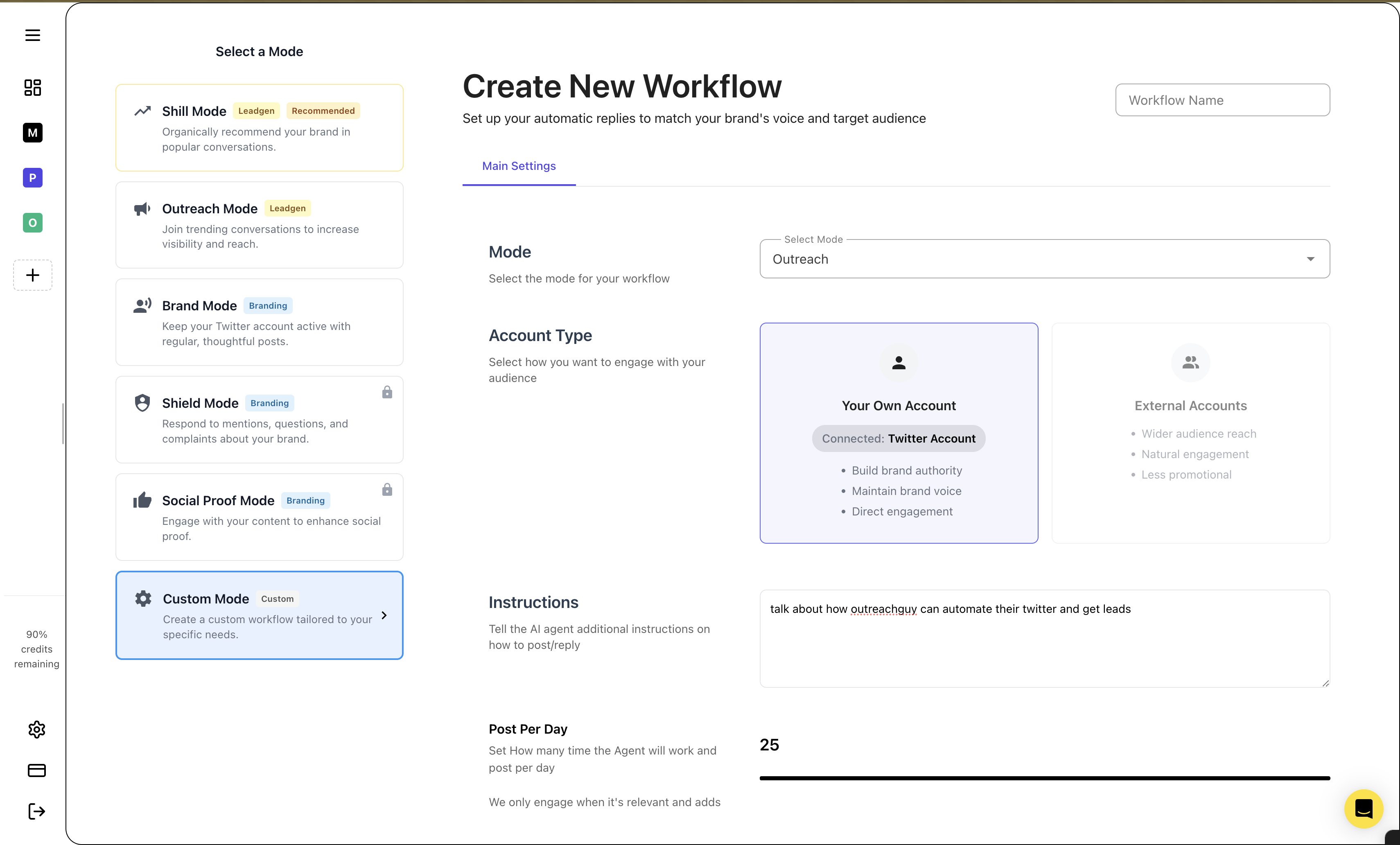 OutreachGuy workflow creation