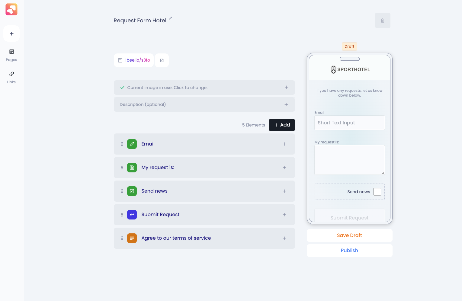 lightbee.io Form Page Editor
