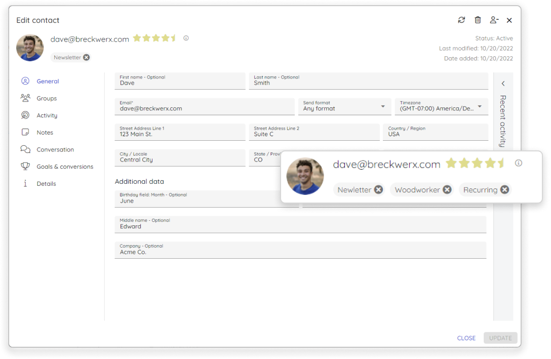 Tarvent Contact Management