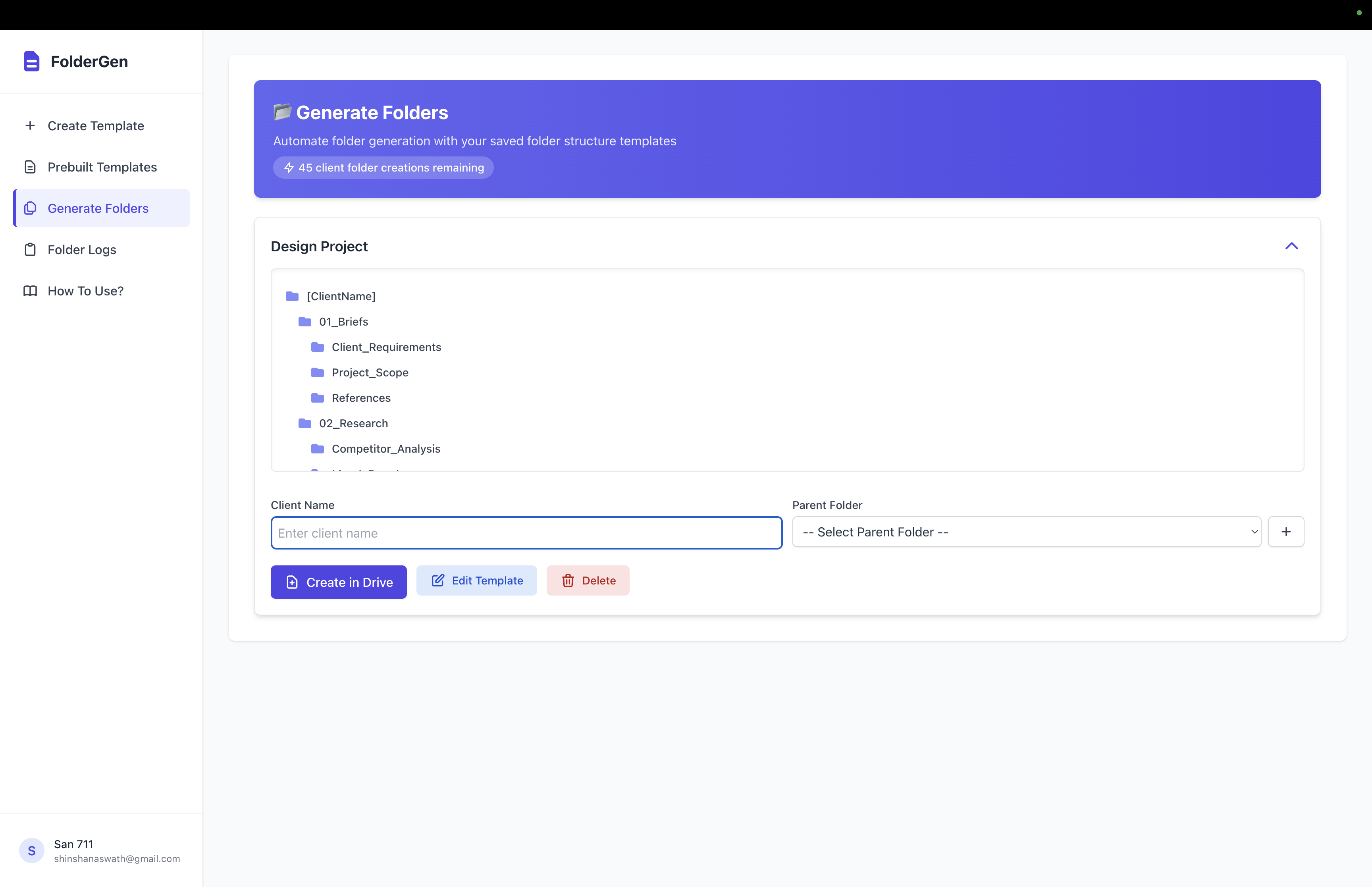 DriveAutomation.co Generate Folders