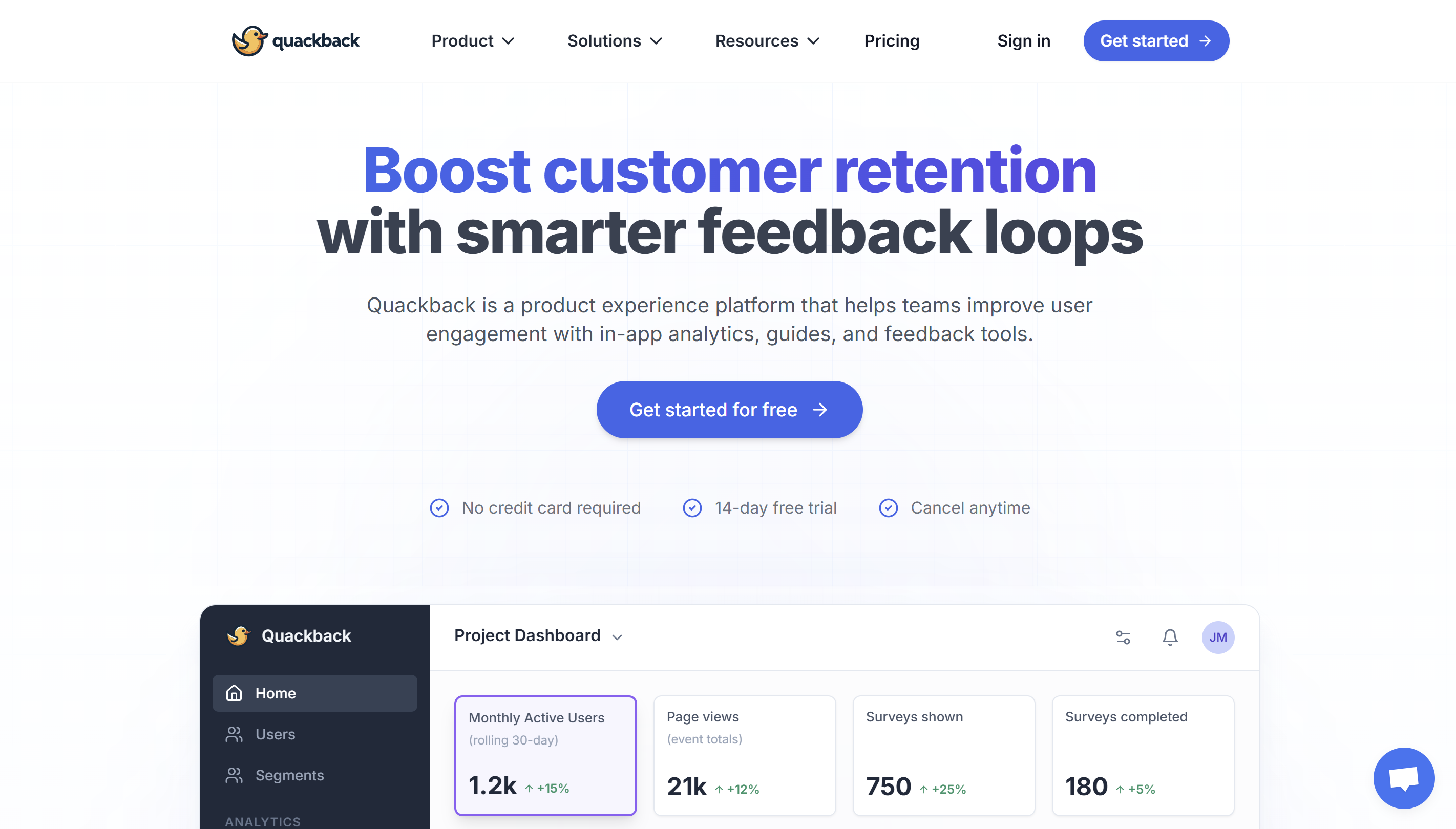 Quackback Landing Page