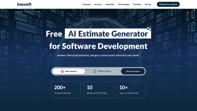 AI Estimate Generator Landing Page