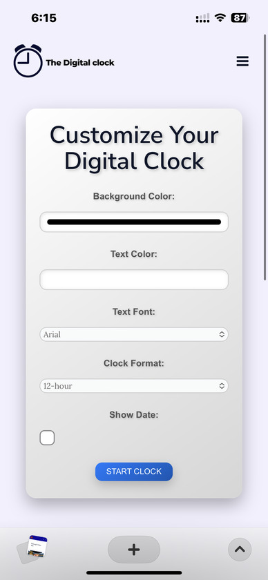 The Digital Clock Landing Page
