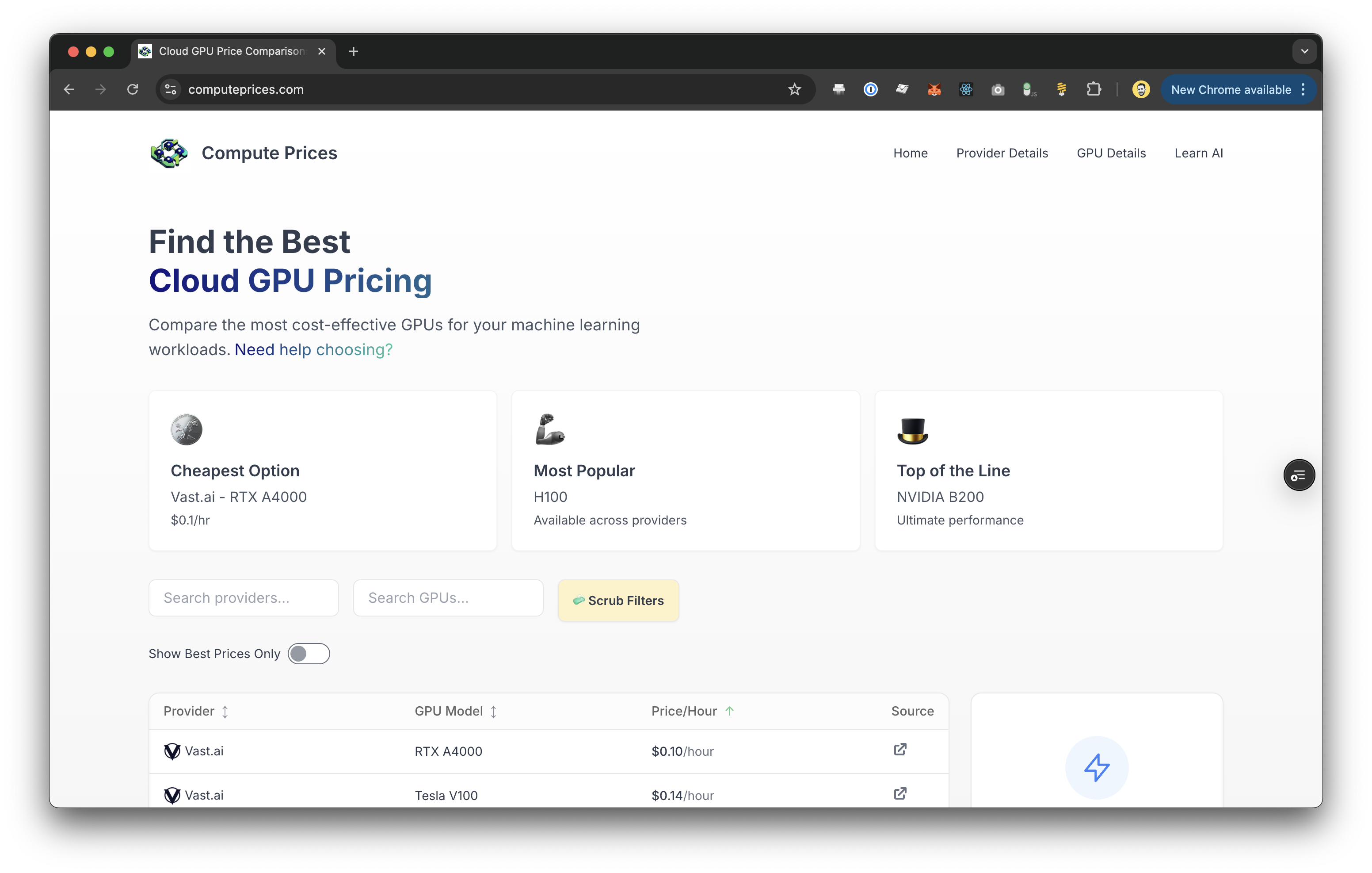 ComputePrices.com Home Page