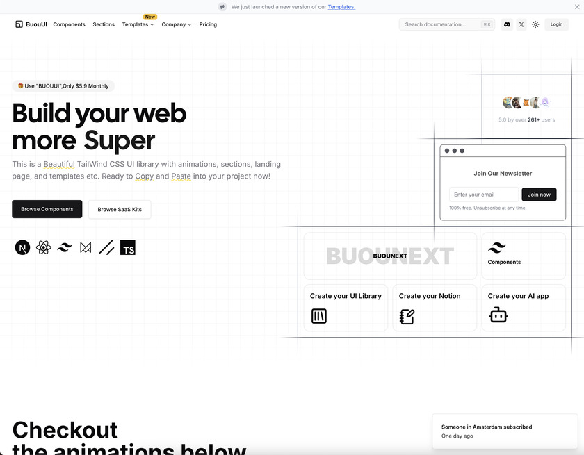 BuouUI Landing Page