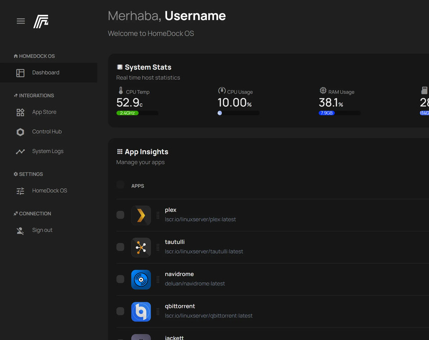 HomeDock OS Landing Page