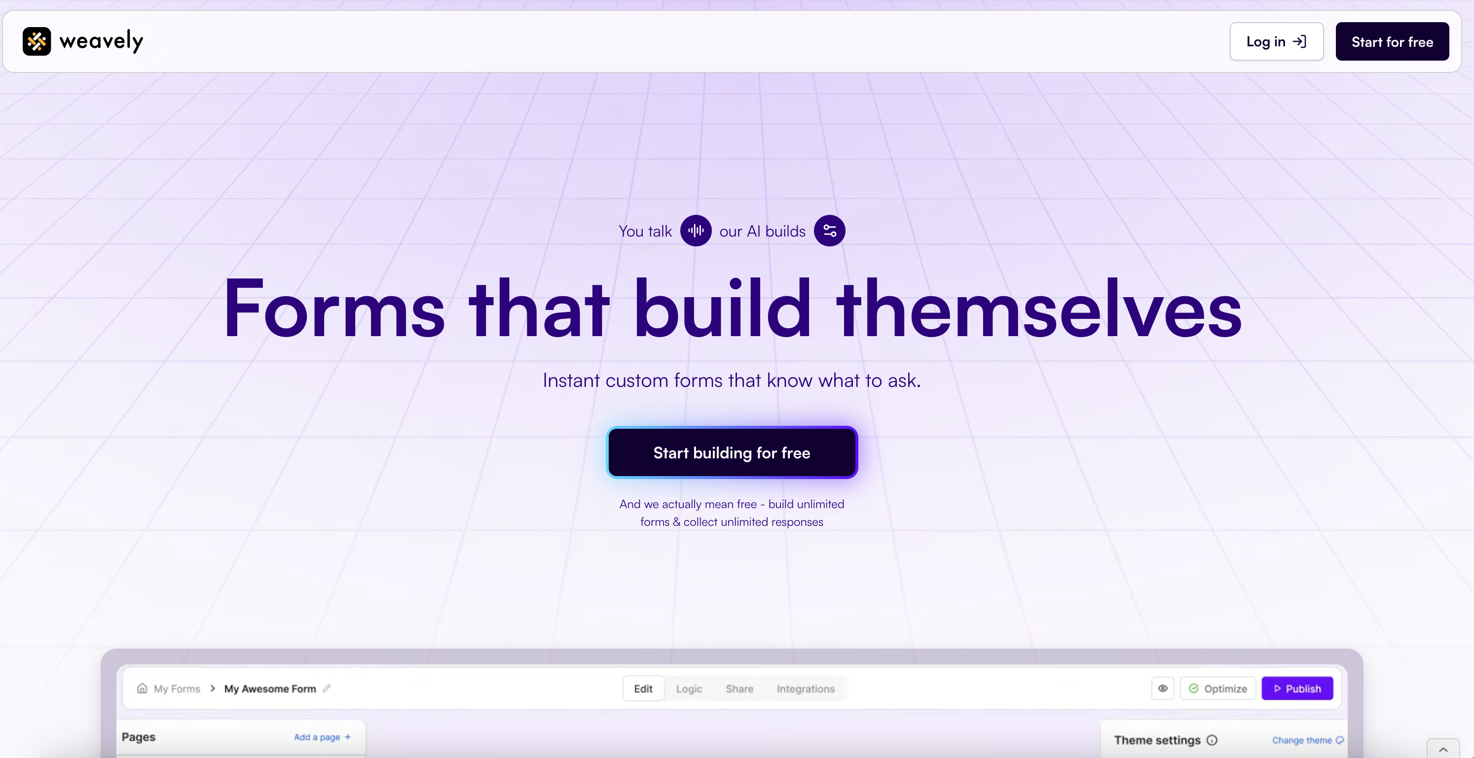 Weavely Landing Page April 2025