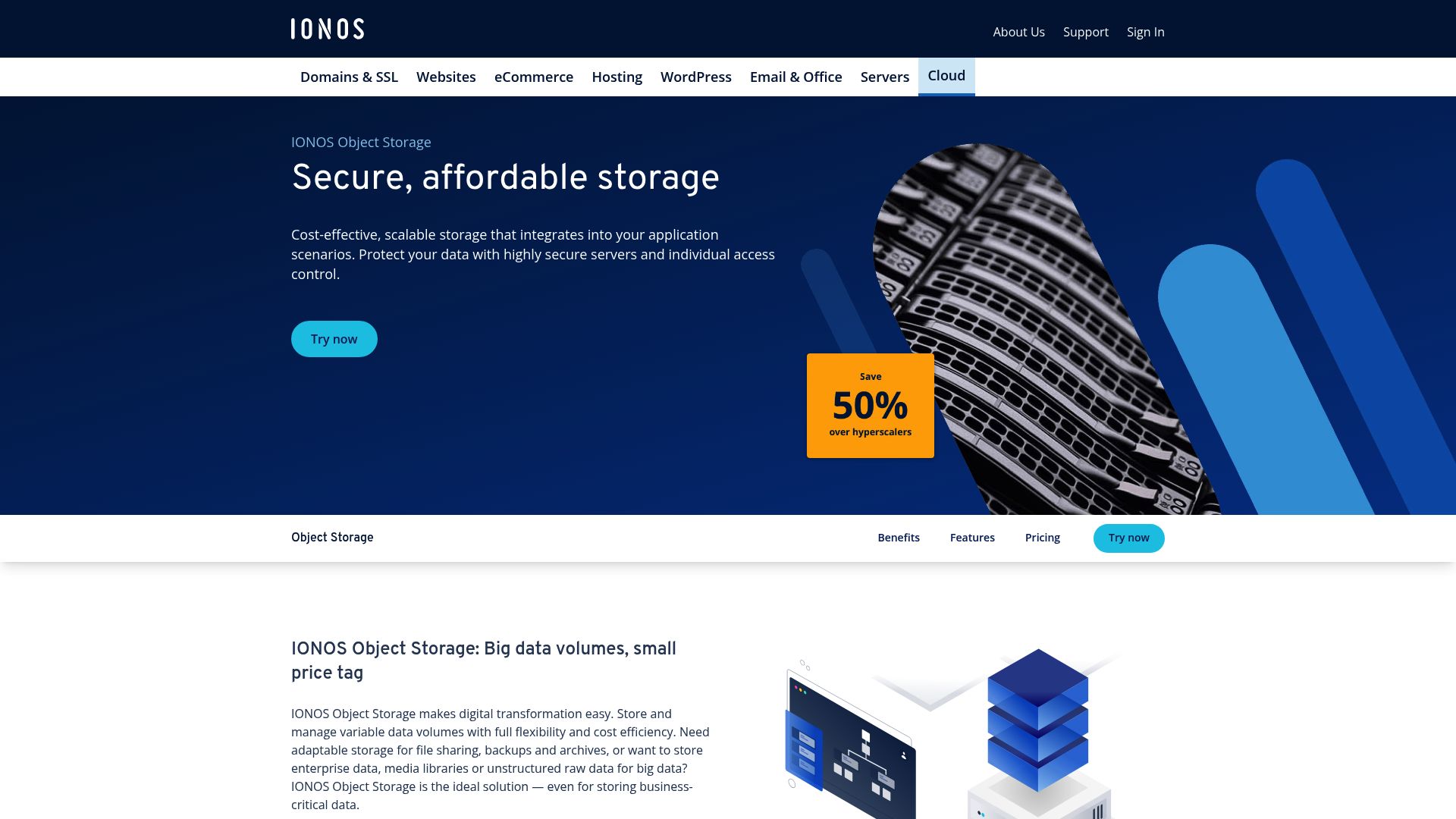 IONOS Object Storage IONOS landing page