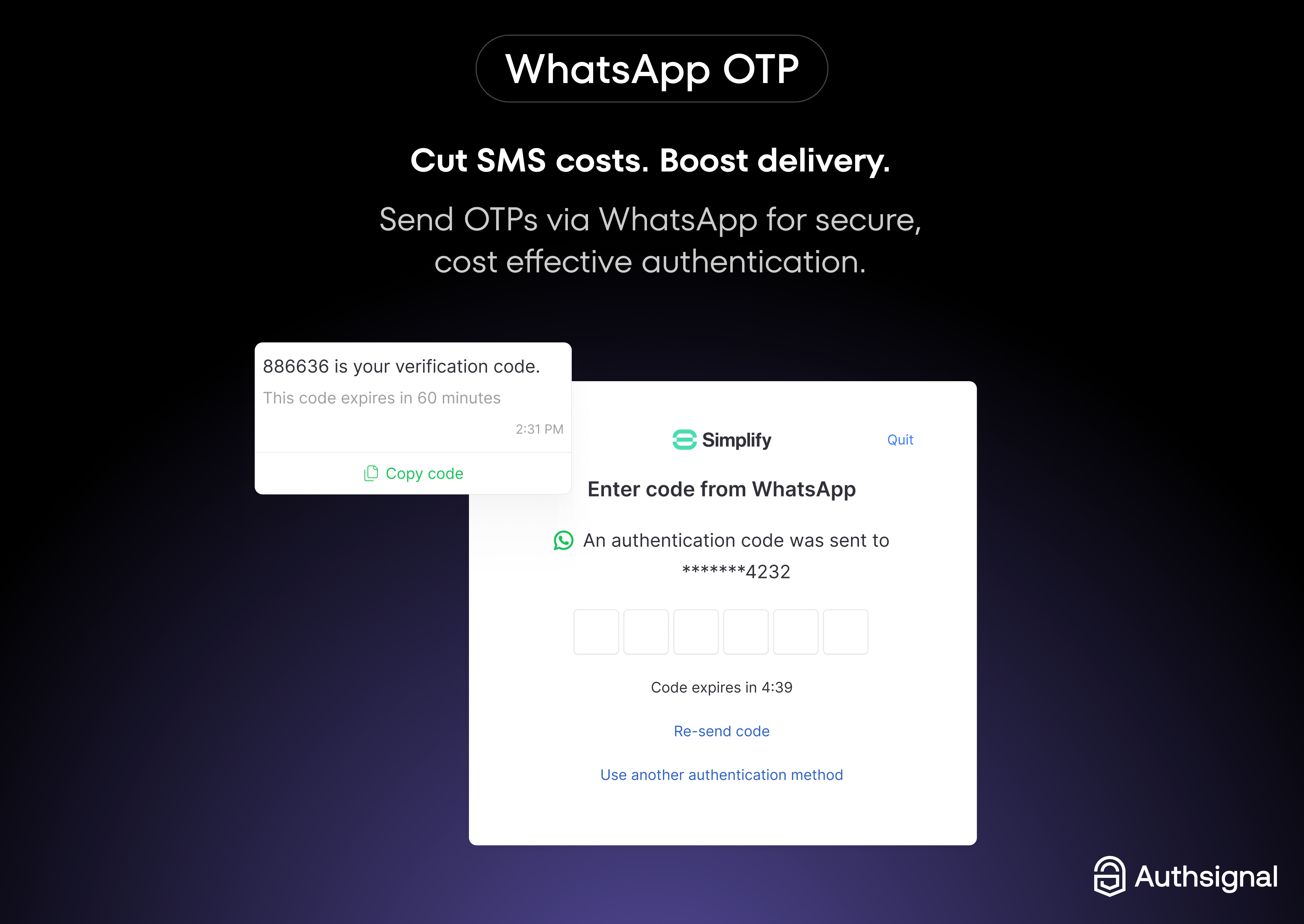 Authsignal WhatsApp OTP 