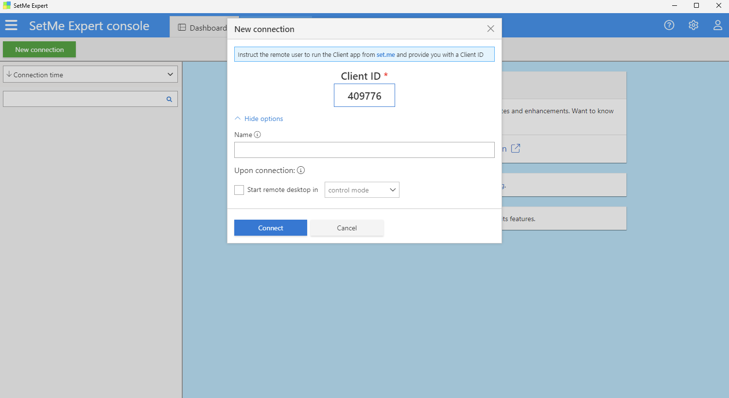 SetMe SetMe Start New Remote Support Session
