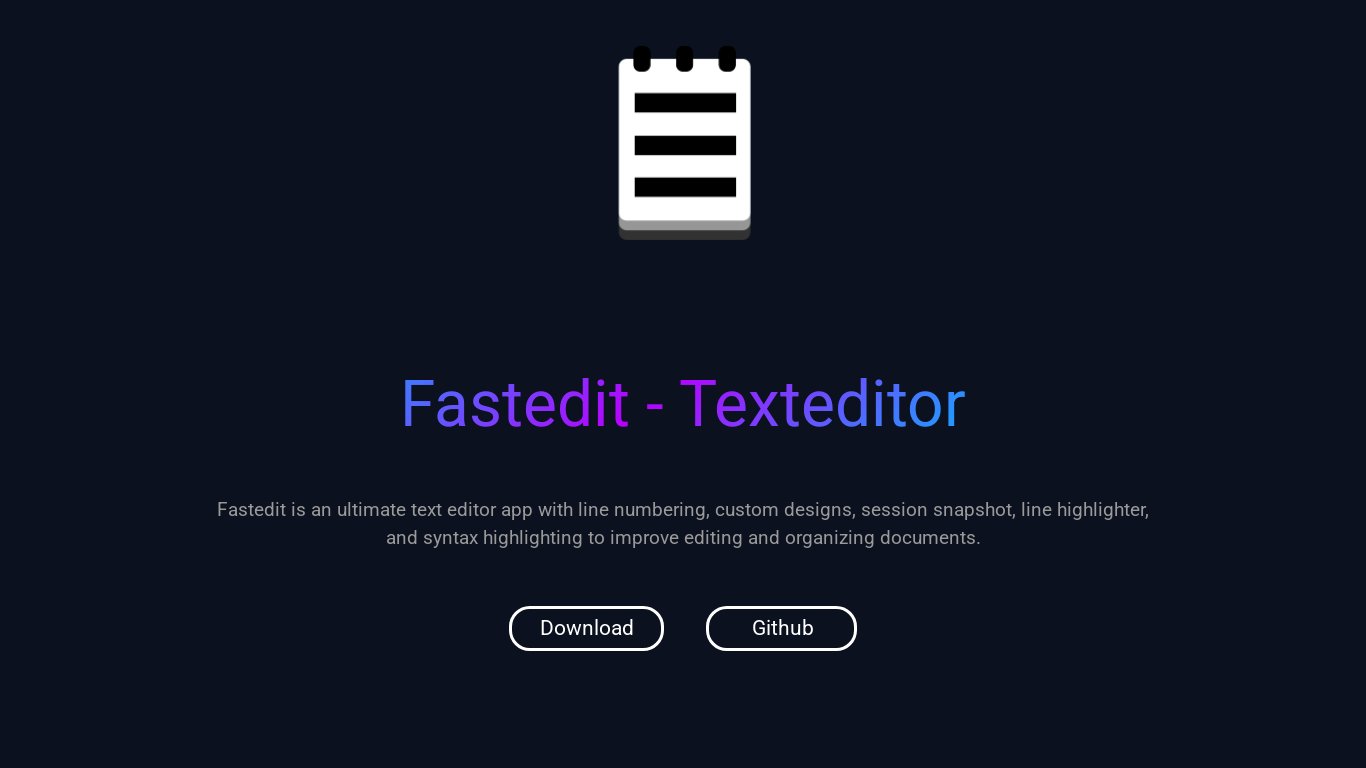 Fastedit Landing page