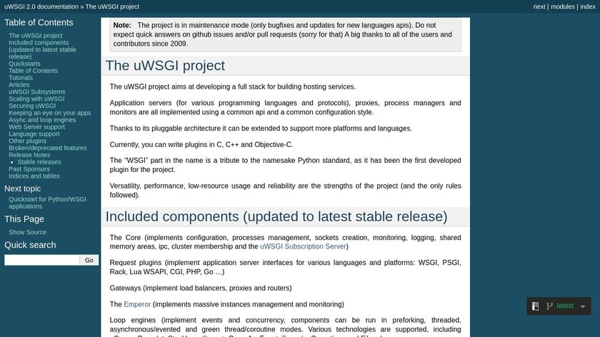uWSGI Landing Page