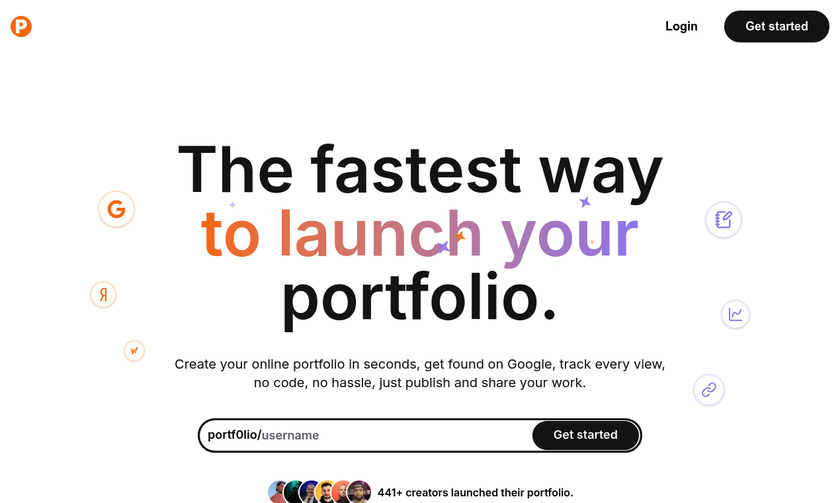 Portf0lio.io Landing Page