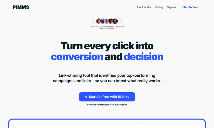 PIMMS.io Landing Page