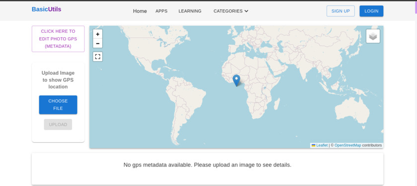 Pic2Map-Basicutils Landing Page