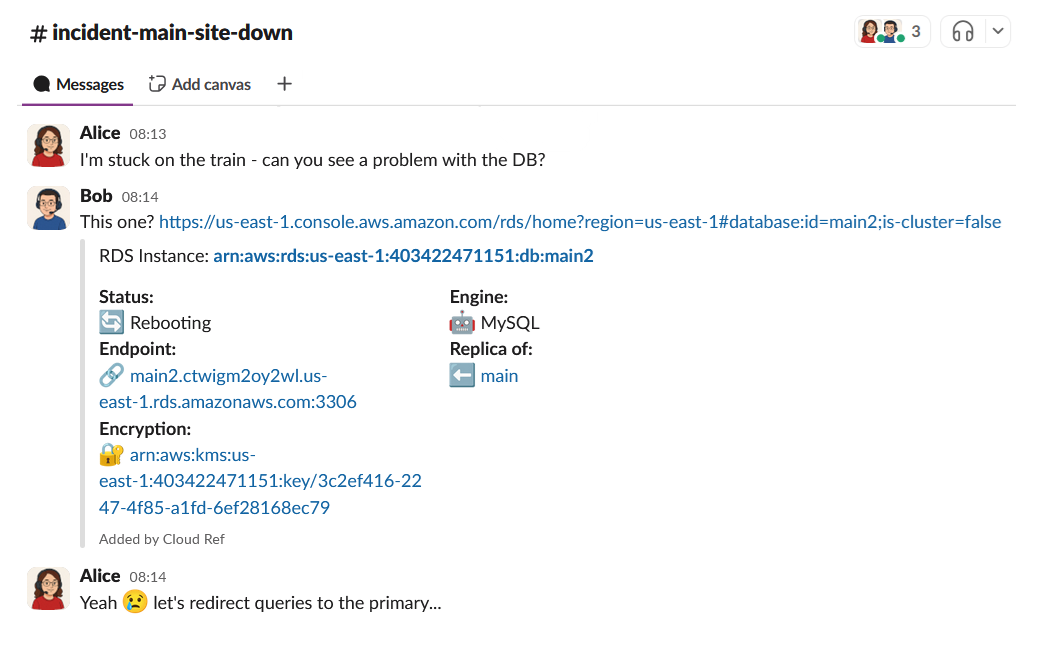 CloudRef App Rich AWS console link previews in Slack