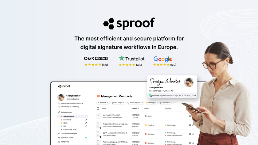 sproof sign Landing Page