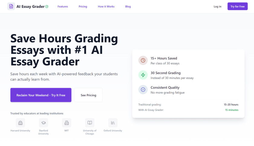 AI Essay Grader Landing Page