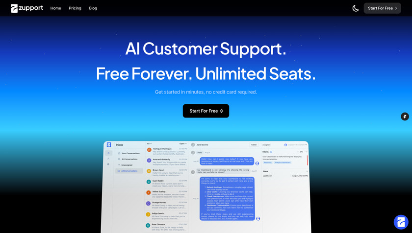 Zupport AI Customer Support Zupport AI Customer Support