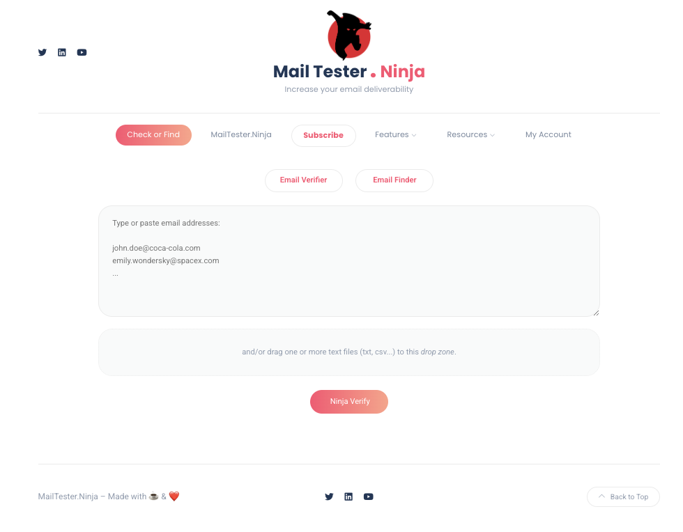 Mailtester Ninja Email checker 