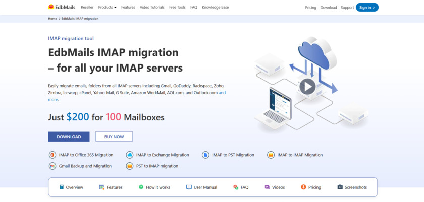 EdbMails IMAP Migration Landing Page