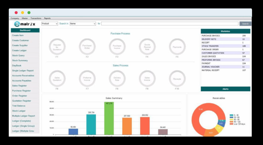 eMatrix ERP Landing Page