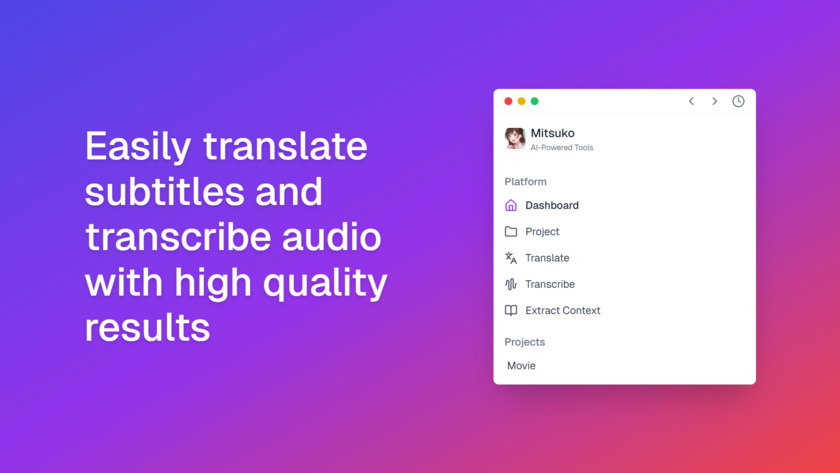 Mitsuko App Landing Page