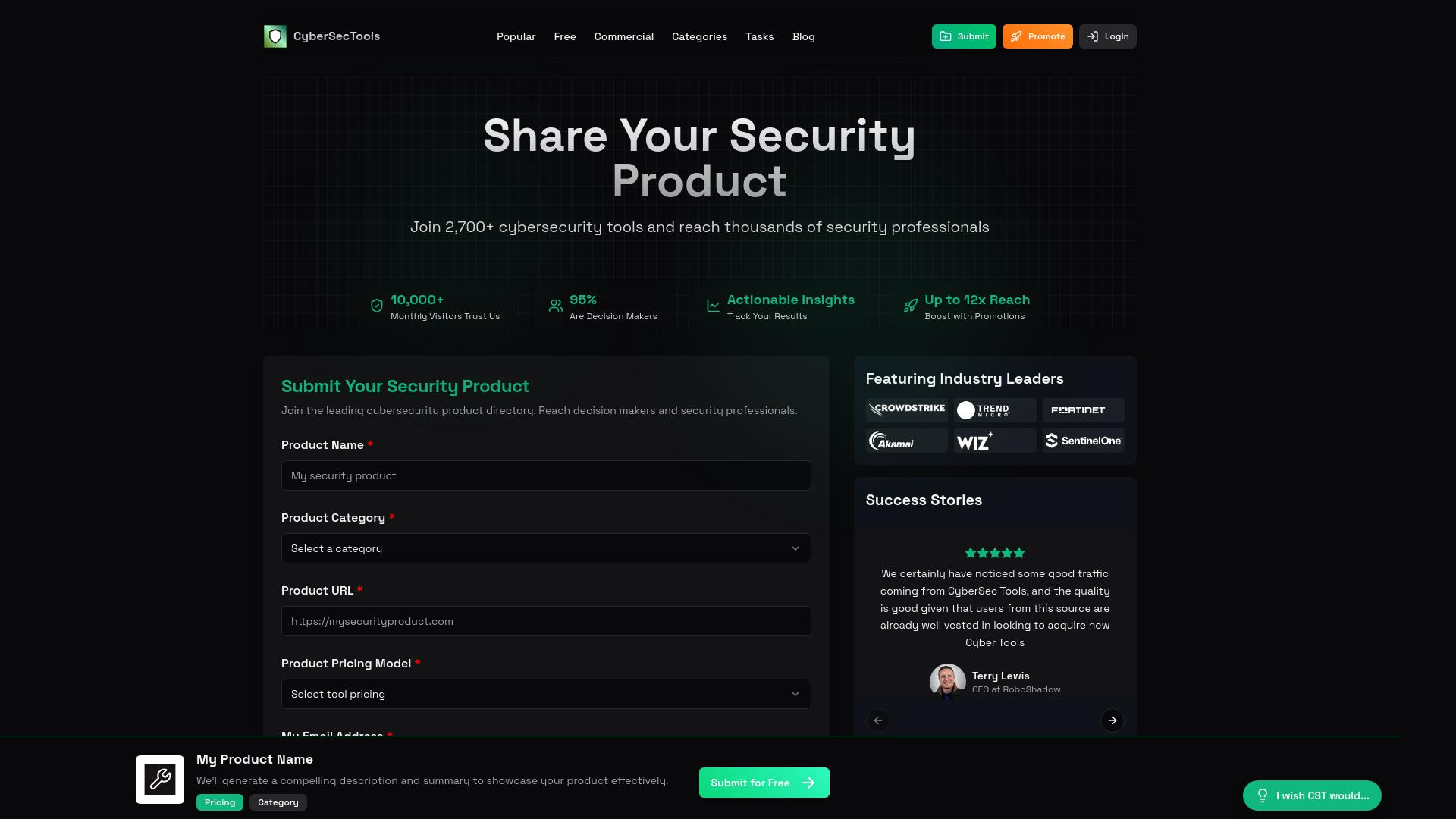 CyberSecTools Submit