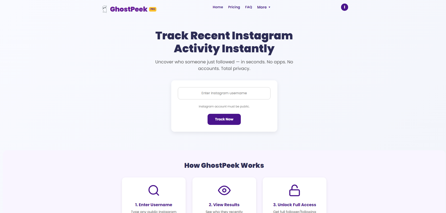 GhostPeek.io Homepage
