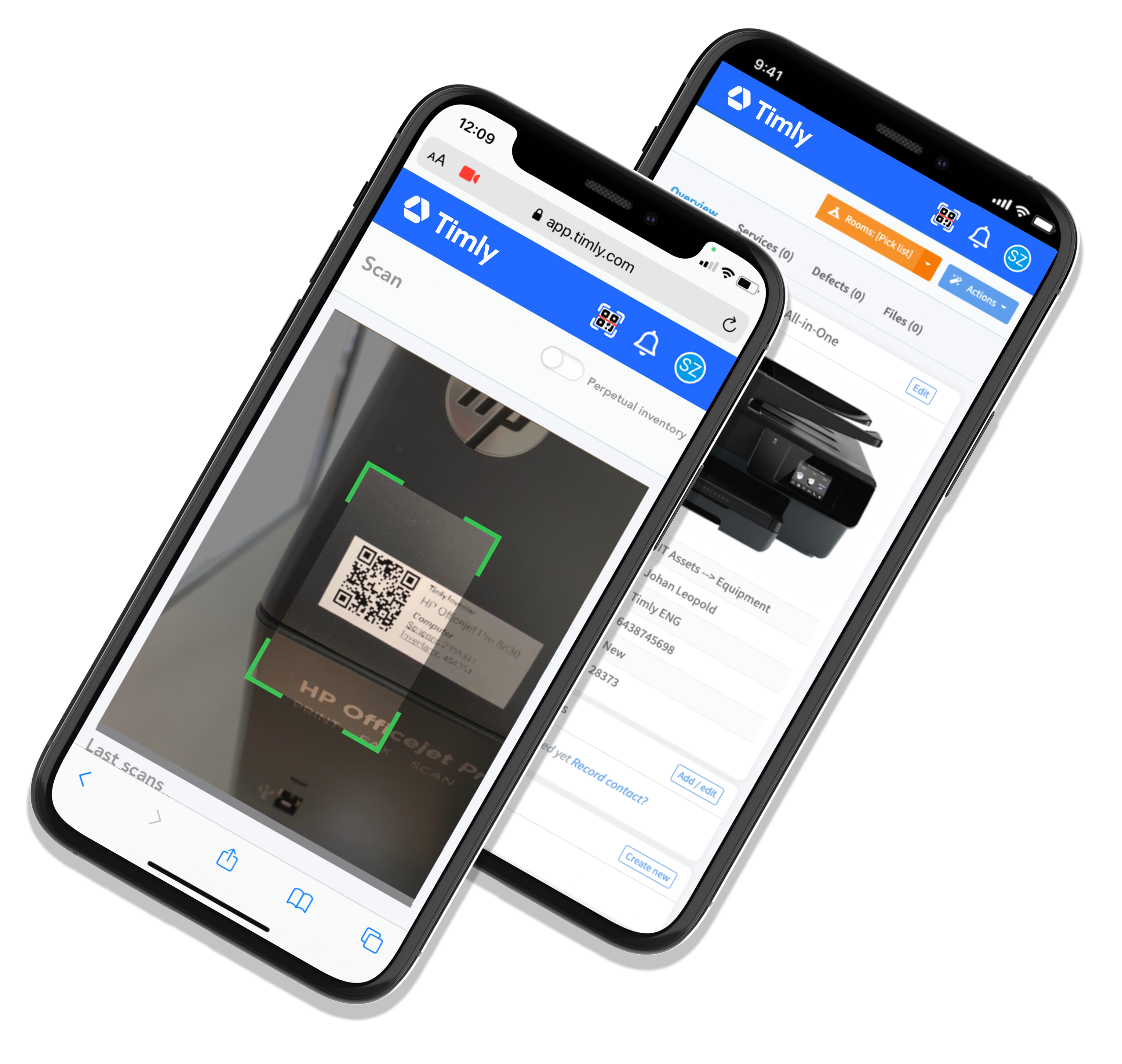 Timly Mobile Scan - QR Code - Asset Infos