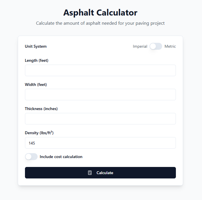 Easy Asphalt Calculator 