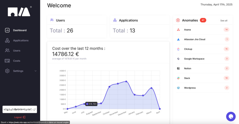 MIA APP Landing Page