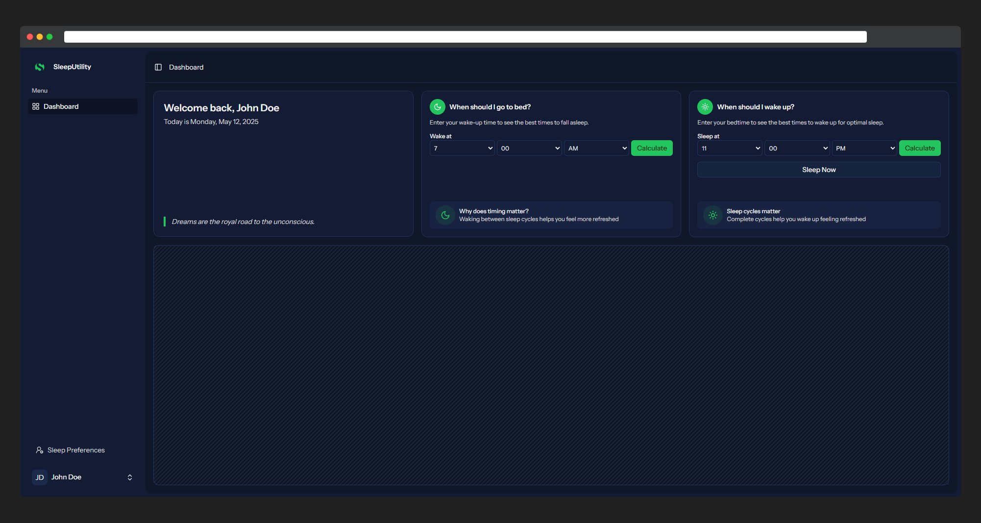 SleepUtility SleepUtility - Dashboard