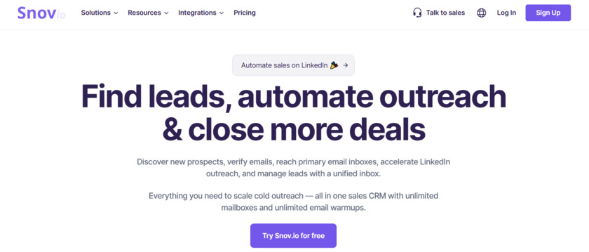 Snov.io Landing Page
