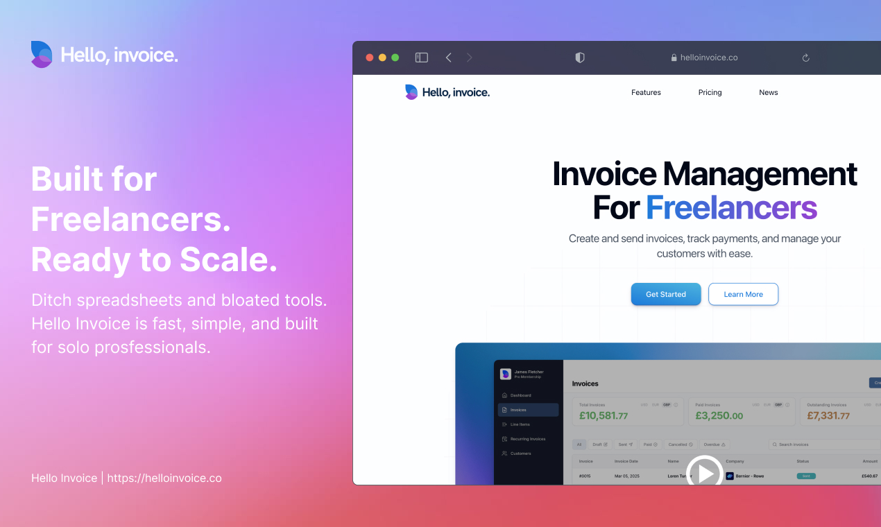 Hello Invoice Invoice Management For Freelancers
