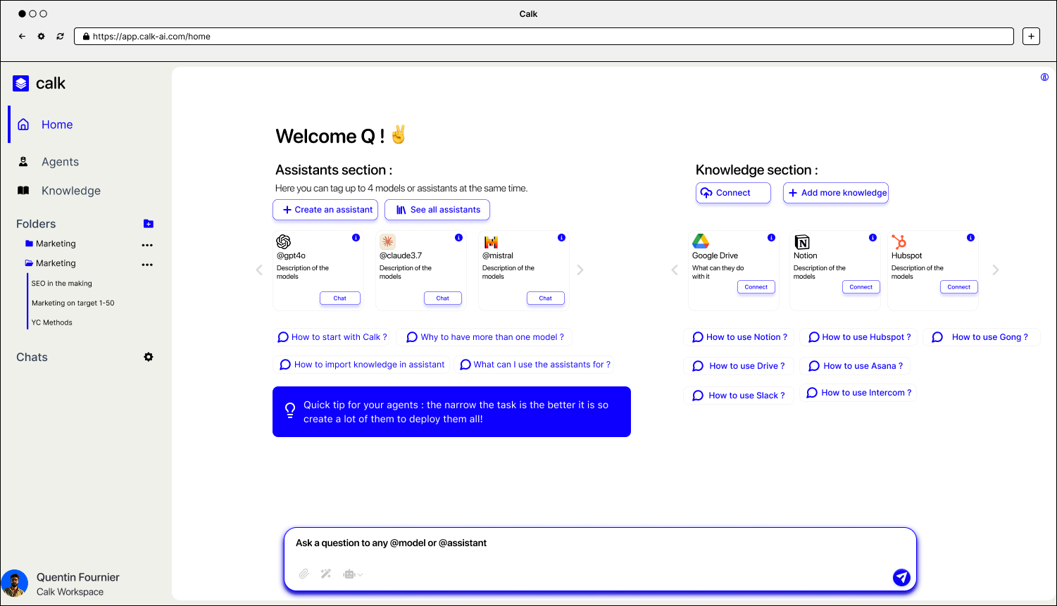 Calk AI Homepage app Calk AI