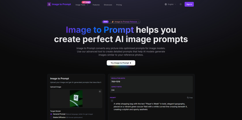 Image-To-Prompt.net Landing Page