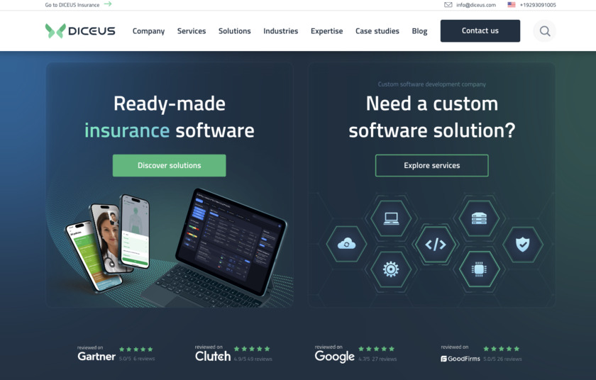 Diceus Landing Page