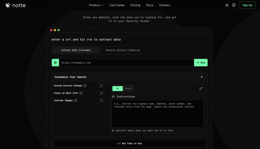 notte.cc Landing Page