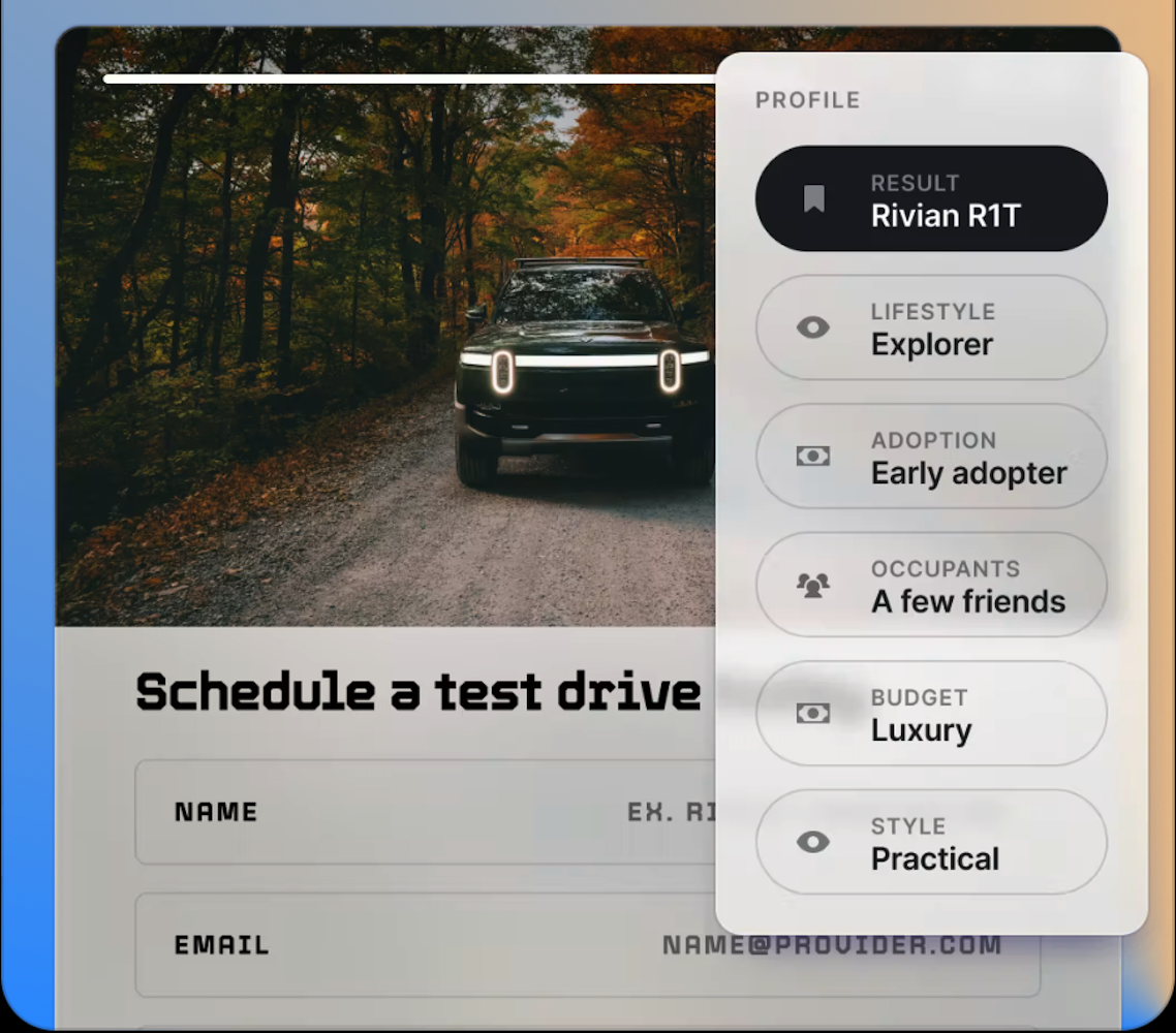 Riddle Collect zero-party data to build rich customer profiles.