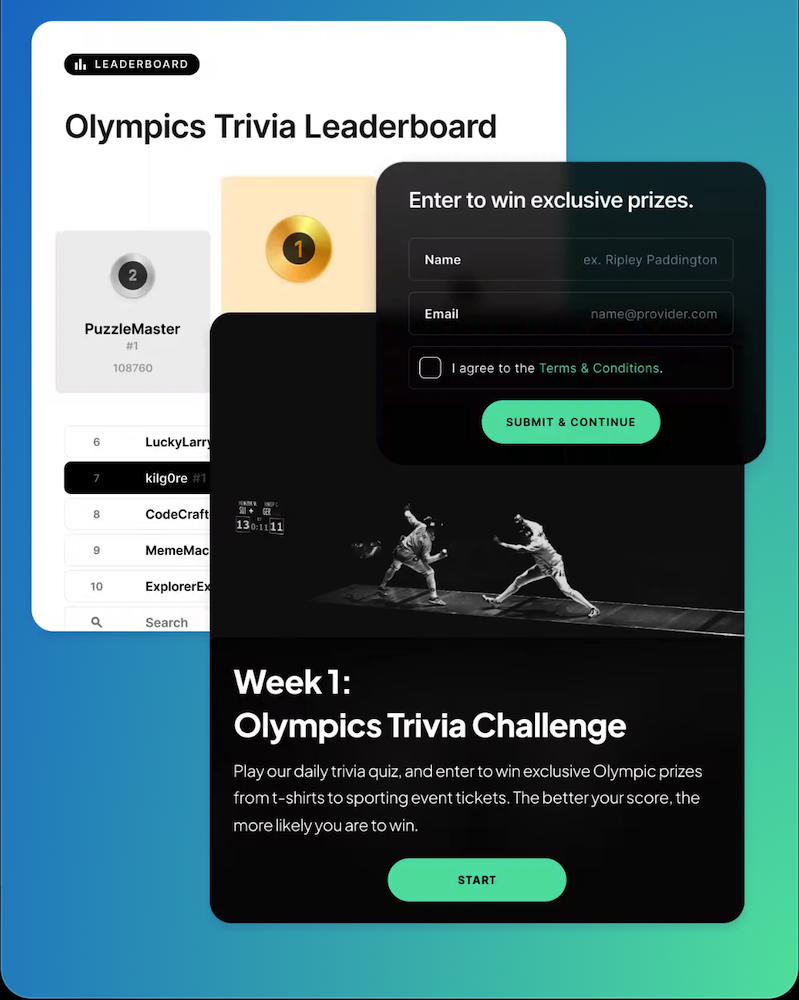 Riddle Keep users coming back by adding a leaderboard to quizzes and score predictors.