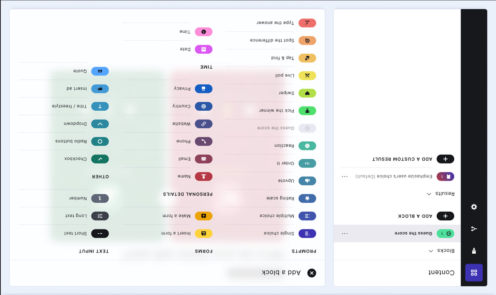 Riddle Over 34 different block types for content creation.