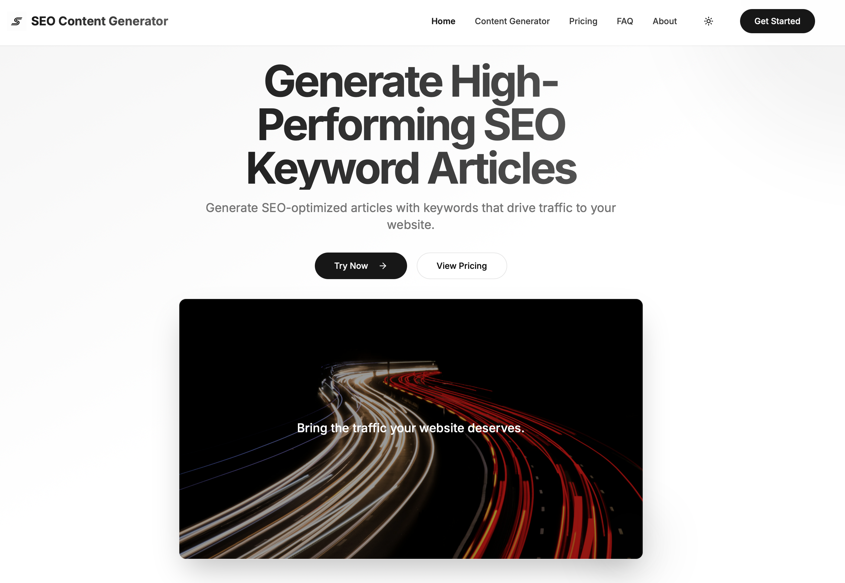 SEO Content Generator App Home
