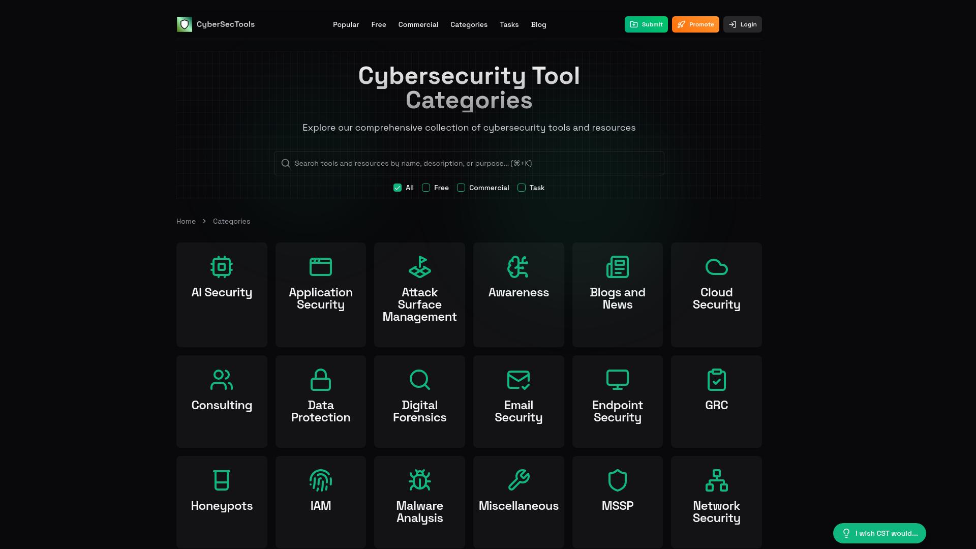 CyberSecTools Categories