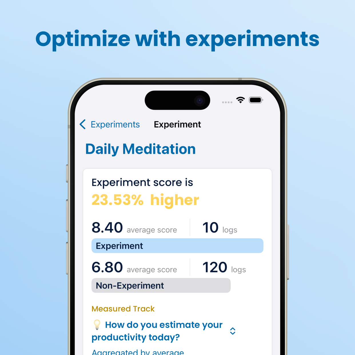 Proddigy App Optimize with experiments