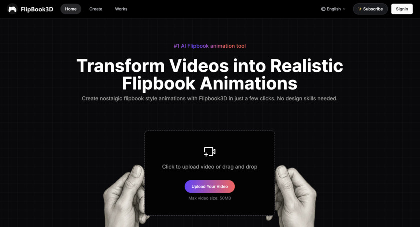 FlipBook3D Landing Page