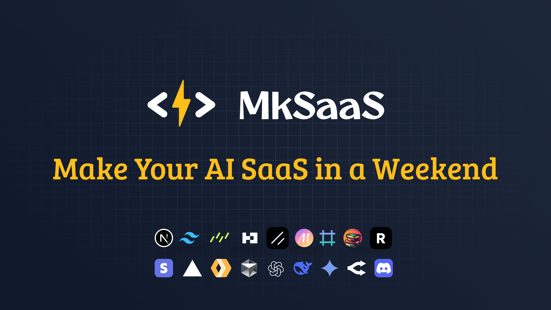 MkSaaS Make Your AI SaaS Product in a Weekend