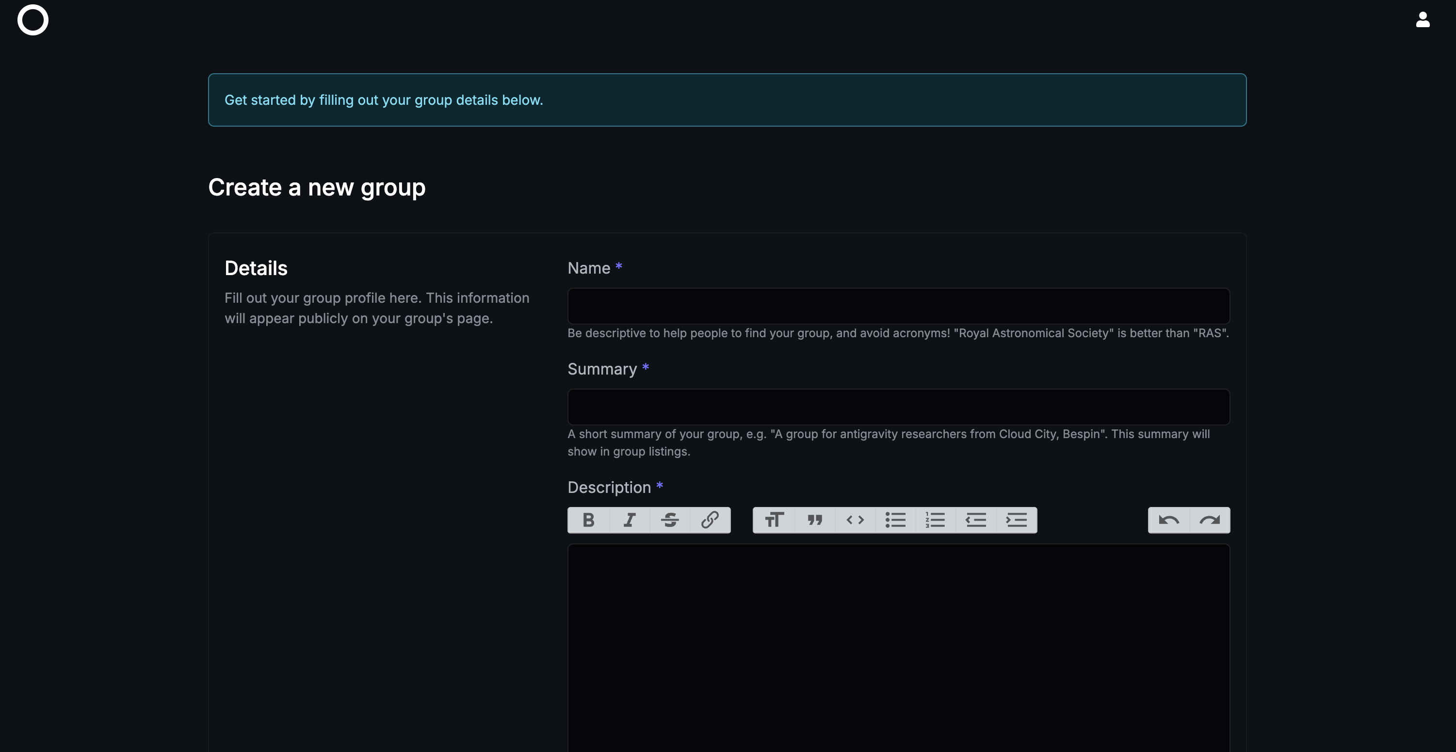 Radius.to Create a group