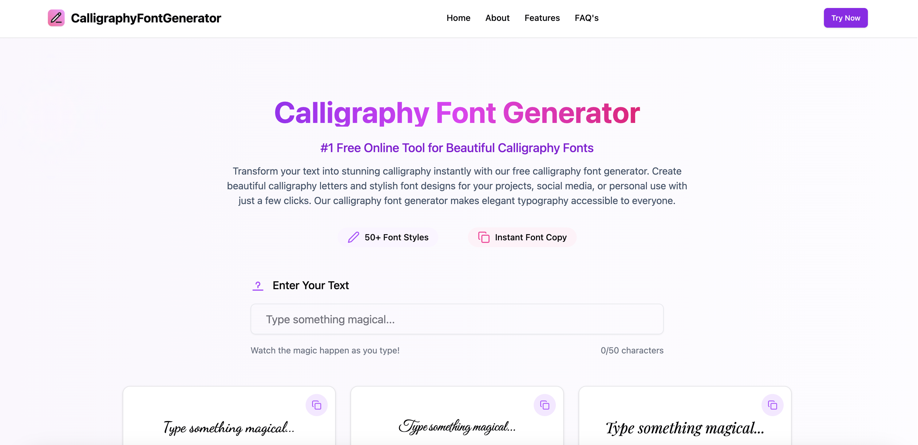Calligraphy Font Generator 