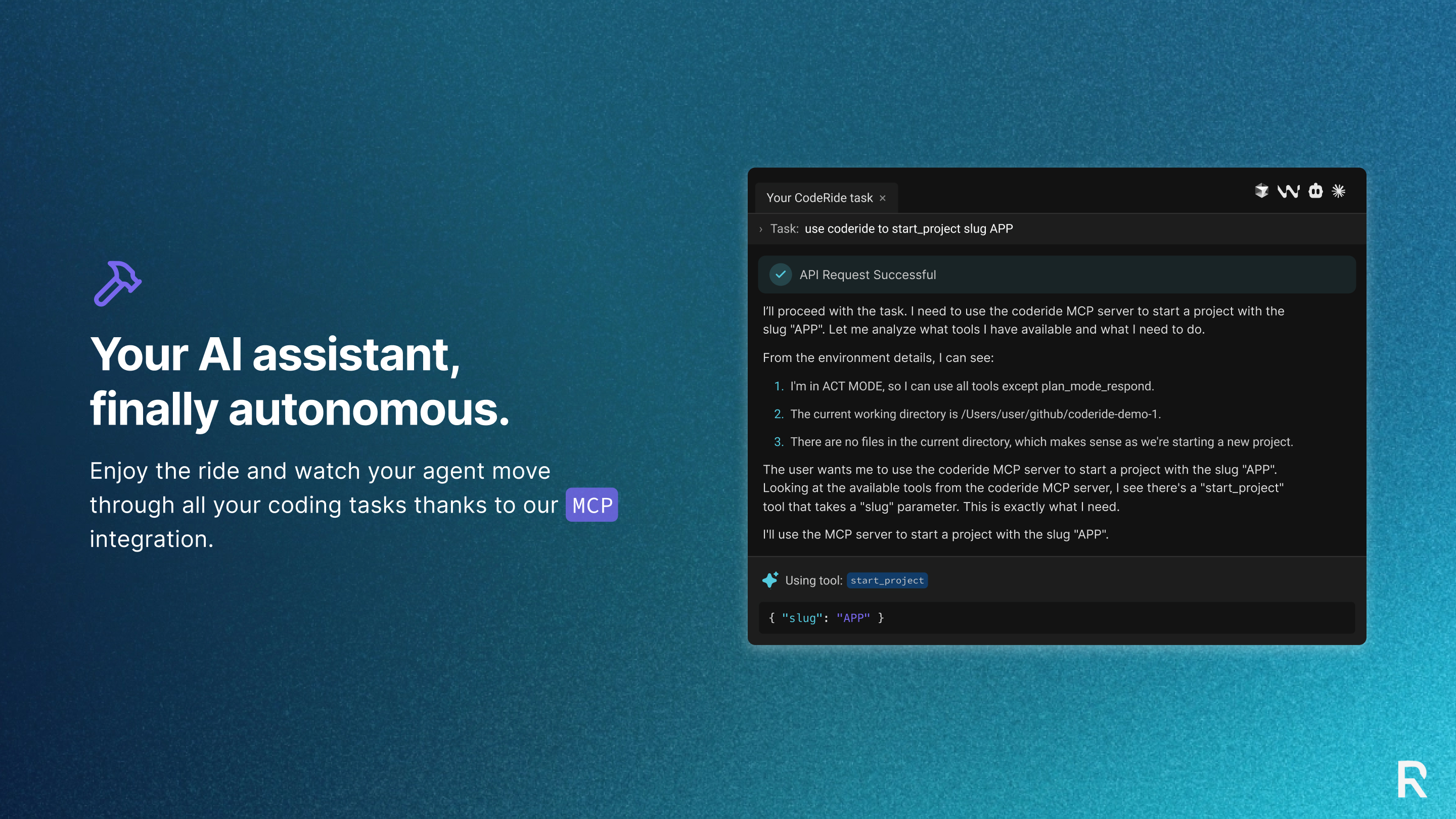 CodeRide CodeRide - Autonomous AI Assistant